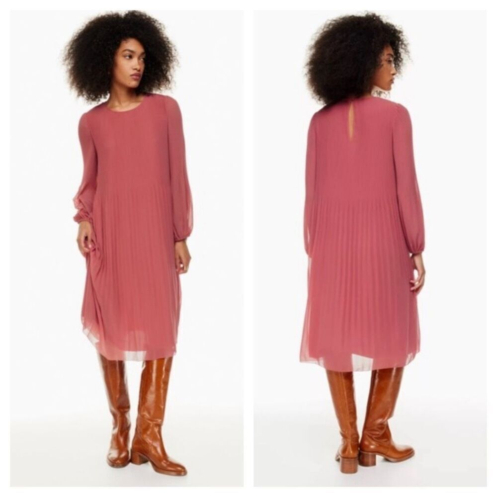 Aritzia Wilfred Daydreamer midi dress Size‎ S Ashy Rose Pink